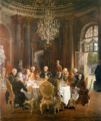Król Fryderyk II Okrągły Stół w Sanssouci